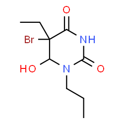 ChemSpider 2D Image | 5-Bromo-5-ethyl-6-hydroxy-1-propyldihydro-2,4(1H,3H)-pyrimidinedione  | C9H15BrN2O3