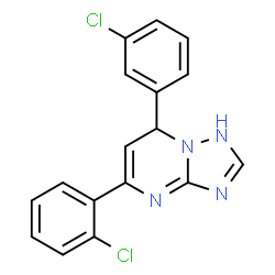ChemSpider 2D Image | 5-(2-Chlorophenyl)-7-(3-chlorophenyl)-1,7-dihydro[1,2,4]triazolo[1,5-a]pyrimidine | C17H12Cl2N4