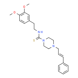 ChemSpider 2D Image | N-[2-(3,4-Dimethoxyphenyl)ethyl]-4-[(2E)-3-phenyl-2-propen-1-yl]-1-piperazinecarbothioamide | C24H31N3O2S
