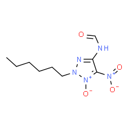 ChemSpider 2D Image | N-(2-Hexyl-5-nitro-1-oxido-2H-1,2,3-triazol-4-yl)formamide | C9H15N5O4