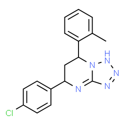 ChemSpider 2D Image | 5-(4-Chlorophenyl)-7-(2-methylphenyl)-1,5,6,7-tetrahydrotetrazolo[1,5-a]pyrimidine | C17H16ClN5