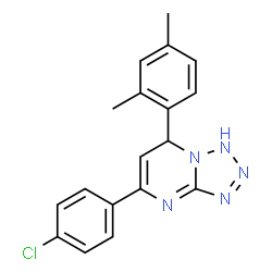 ChemSpider 2D Image | 5-(4-Chlorophenyl)-7-(2,4-dimethylphenyl)-1,7-dihydrotetrazolo[1,5-a]pyrimidine | C18H16ClN5