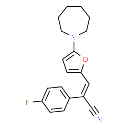 ChemSpider 2D Image | (2E)-3-[5-(1-Azepanyl)-2-furyl]-2-(4-fluorophenyl)acrylonitrile | C19H19FN2O