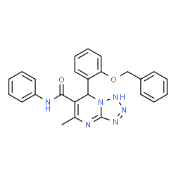 ChemSpider 2D Image | 7-[2-(Benzyloxy)phenyl]-5-methyl-N-phenyl-1,7-dihydrotetrazolo[1,5-a]pyrimidine-6-carboxamide | C25H22N6O2
