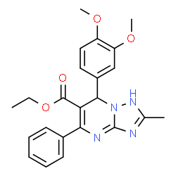 ChemSpider 2D Image | Ethyl 7-(3,4-dimethoxyphenyl)-2-methyl-5-phenyl-1,7-dihydro[1,2,4]triazolo[1,5-a]pyrimidine-6-carboxylate | C23H24N4O4