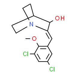 ChemSpider 2D Image | (2Z)-2-(3,5-Dichloro-2-methoxybenzylidene)quinuclidin-3-ol | C15H17Cl2NO2
