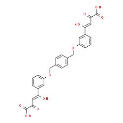 ChemSpider 2D Image | (3Z,3'Z)-4,4'-[1,4-Phenylenebis(methyleneoxy-3,1-phenylene)]bis(4-hydroxy-2-oxo-3-butenoic acid) | C28H22O10