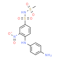 ChemSpider 2D Image | 4-[(4-Aminophenyl)amino]-N-(methylsulfonyl)-3-nitrobenzenesulfonamide | C13H14N4O6S2