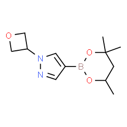 ChemSpider 2D Image | 1-(3-Oxetanyl)-4-(4,4,6-trimethyl-1,3,2-dioxaborinan-2-yl)-1H-pyrazole | C12H19BN2O3