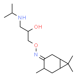 ChemSpider 2D Image | 1-(Isopropylamino)-3-{[(E)-(4,7,7-trimethylbicyclo[4.1.0]hept-3-ylidene)amino]oxy}-2-propanol | C16H30N2O2