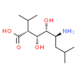 ChemSpider 2D Image | (2R,3R,4R,5S)-5-Amino-3,4-dihydroxy-2-isopropyl-7-methyloctanoic acid | C12H25NO4