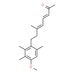 ChemSpider 2D Image | 8-(4-Methoxy-2,3,6-trimethyl-phenyl)-6-methyl-octa-3,5-dien-2-one | C19H26O2