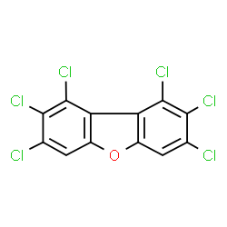 ChemSpider 2D Image | 1,2,3,7,8,9-Hexachlorodibenzofuran | C12H2Cl6O