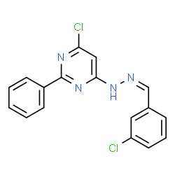 ChemSpider 2D Image | 4-Chloro-6-[(2Z)-2-(3-chlorobenzylidene)hydrazino]-2-phenylpyrimidine | C17H12Cl2N4