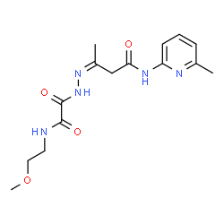 ChemSpider 2D Image | (3Z)-3-({[(2-Methoxyethyl)amino](oxo)acetyl}hydrazono)-N-(6-methyl-2-pyridinyl)butanamide | C15H21N5O4