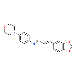 ChemSpider 2D Image | (1E,2E)-3-(1,3-Benzodioxol-5-yl)-N-[4-(4-morpholinyl)phenyl]-2-propen-1-imine | C20H20N2O3