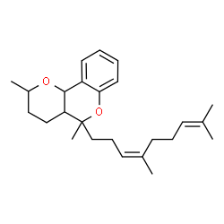 ChemSpider 2D Image | 5-[(3Z)-4,8-Dimethyl-3,7-nonadien-1-yl]-2,5-dimethyl-3,4,4a,10b-tetrahydro-2H,5H-pyrano[3,2-c]chromene | C25H36O2