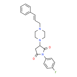 ChemSpider 2D Image | (E)-3-(4-cinnamylpiperazin-1-yl)-1-(4-fluorophenyl)pyrrolidine-2,5-dione | C23H24FN3O2