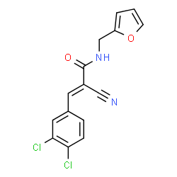 ChemSpider 2D Image | (2E)-2-Cyano-3-(3,4-dichlorophenyl)-N-(2-furylmethyl)acrylamide | C15H10Cl2N2O2