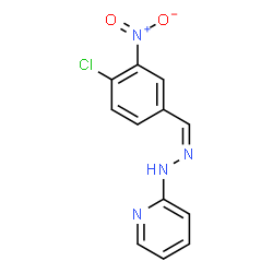 ChemSpider 2D Image | 2-[(2Z)-2-(4-Chloro-3-nitrobenzylidene)hydrazino]pyridine | C12H9ClN4O2
