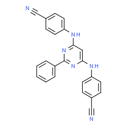ChemSpider 2D Image | 4,4'-[(2-Phenyl-4,6-pyrimidinediyl)diimino]dibenzonitrile | C24H16N6