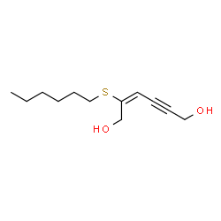 ChemSpider 2D Image | (2E)-2-(Hexylsulfanyl)-2-hexen-4-yne-1,6-diol | C12H20O2S