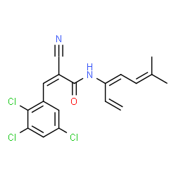 ChemSpider 2D Image | (2Z)-2-Cyano-N-[(3E)-6-methyl-1,3,5-heptatrien-3-yl]-3-(2,3,5-trichlorophenyl)acrylamide | C18H15Cl3N2O