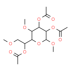 ChemSpider 2D Image | Methyl 2,3,6-tri-O-acetyl-4,7-di-O-methylheptopyranoside | C16H26O10