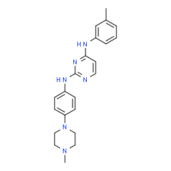 ChemSpider 2D Image | N~4~-(3-Methylphenyl)-N~2~-[4-(4-methyl-1-piperazinyl)phenyl]-2,4-pyrimidinediamine | C22H26N6