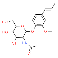 ChemSpider 2D Image | 2-Methoxy-4-[(1E)-1-propen-1-yl]phenyl 2-acetamido-2-deoxyhexopyranoside | C18H25NO7