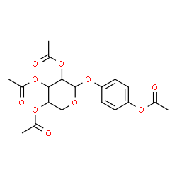 ChemSpider 2D Image | 4-[(2,3,4-Tri-O-acetylpentopyranosyl)oxy]phenyl acetate | C19H22O10