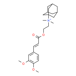 ChemSpider 2D Image | N-(2-{[(2E)-3-(3,4-Dimethoxyphenyl)-2-propenoyl]oxy}ethyl)-N,N-dimethyl-1-adamantanaminium | C25H36NO4