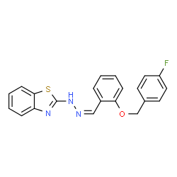 ChemSpider 2D Image | N-Benzothiazol-2-yl-N'-[2-(4-fluoro-benzyloxy)-benzylidene]-hydrazine | C21H16FN3OS