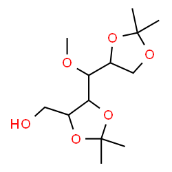 ChemSpider 2D Image | {5-[(2,2-Dimethyl-1,3-dioxolan-4-yl)(methoxy)methyl]-2,2-dimethyl-1,3-dioxolan-4-yl}methanol | C13H24O6
