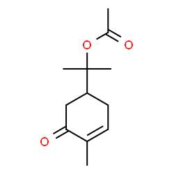 ChemSpider 2D Image | 2-(4-Methyl-5-oxo-3-cyclohexen-1-yl)-2-propanyl acetate | C12H18O3