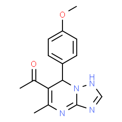ChemSpider 2D Image | 1-[7-(4-Methoxyphenyl)-5-methyl-1,7-dihydro[1,2,4]triazolo[1,5-a]pyrimidin-6-yl]ethanone | C15H16N4O2