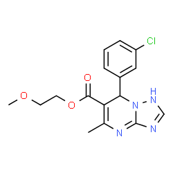 ChemSpider 2D Image | 2-Methoxyethyl 7-(3-chlorophenyl)-5-methyl-1,7-dihydro[1,2,4]triazolo[1,5-a]pyrimidine-6-carboxylate | C16H17ClN4O3