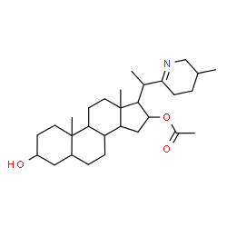 ChemSpider 2D Image | 3-Hydroxy-17-[1-(5-methyl-3,4,5,6-tetrahydro-2-pyridinyl)ethyl]androstan-16-yl acetate | C29H47NO3