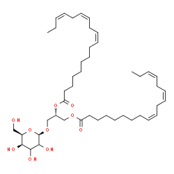 ChemSpider 2D Image | (2S)-3-(beta-D-threo-Hexopyranosyloxy)-1,2-propanediyl (9Z,12Z,15Z,9'Z,12'Z,15'Z)bis(-9,12,15-octadecatrienoate) | C45H74O10