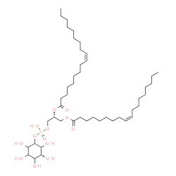 ChemSpider 2D Image | (2R)-3-[(Hydroxy{[(3R)-2,3,4,5,6-pentahydroxycyclohexyl]oxy}phosphoryl)oxy]-1,2-propanediyl (9Z,9'Z)bis(-9-octadecenoate) | C45H83O13P