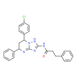 ChemSpider 2D Image | N-[7-(4-Chlorophenyl)-5-phenyl-1,5,6,7-tetrahydro[1,2,4]triazolo[1,5-a]pyrimidin-2-yl]-3-phenylpropanamide | C26H24ClN5O