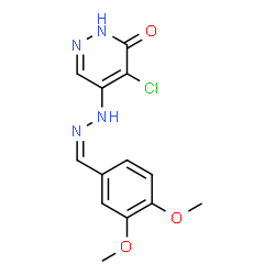 ChemSpider 2D Image | 4-Chloro-5-[(2Z)-2-(3,4-dimethoxybenzylidene)hydrazino]-3(2H)-pyridazinone | C13H13ClN4O3