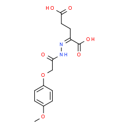 ChemSpider 2D Image | (2Z)-2-{[(4-Methoxyphenoxy)acetyl]hydrazono}pentanedioic acid | C14H16N2O7