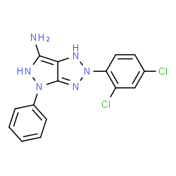 ChemSpider 2D Image | 2-(2,4-Dichlorophenyl)-4-phenyl-1,2,4,5-tetrahydropyrazolo[3,4-d][1,2,3]triazol-6-amine | C15H12Cl2N6