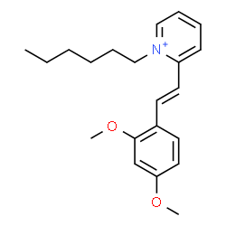 ChemSpider 2D Image | 2-[(E)-2-(2,4-Dimethoxyphenyl)vinyl]-1-hexylpyridinium | C21H28NO2