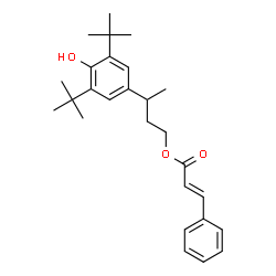 ChemSpider 2D Image | 3-[4-Hydroxy-3,5-bis(2-methyl-2-propanyl)phenyl]butyl (2E)-3-phenylacrylate | C27H36O3