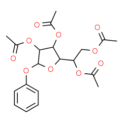 ChemSpider 2D Image | Phenyl 2,3,5,6-tetra-O-acetylhexofuranoside | C20H24O10