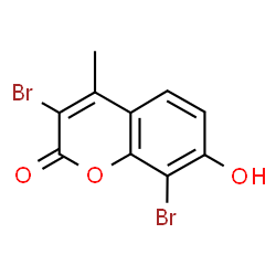 ChemSpider 2D Image | 3,8-dibromo-7-hydroxy-4-methylchromen-2-one | C10H6Br2O3