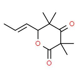 ChemSpider 2D Image | 3,3,5,5-Tetramethyl-6-[(1E)-1-propen-1-yl]dihydro-2H-pyran-2,4(3H)-dione | C12H18O3