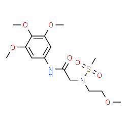 ChemSpider 2D Image | N~2~-(2-Methoxyethyl)-N~2~-(methylsulfonyl)-N-(3,4,5-trimethoxyphenyl)glycinamide | C15H24N2O7S